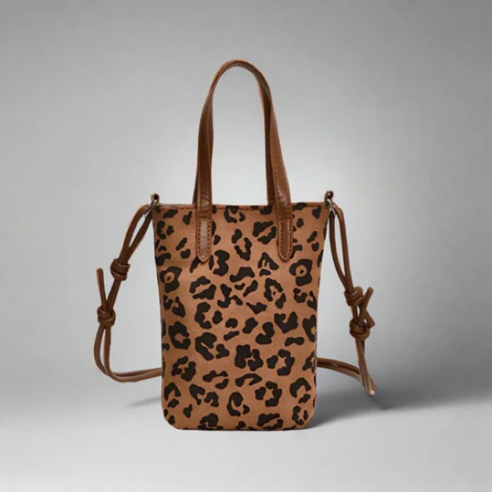 New! Leopard Zenana mini tote crossbody bag Print Tote Bag